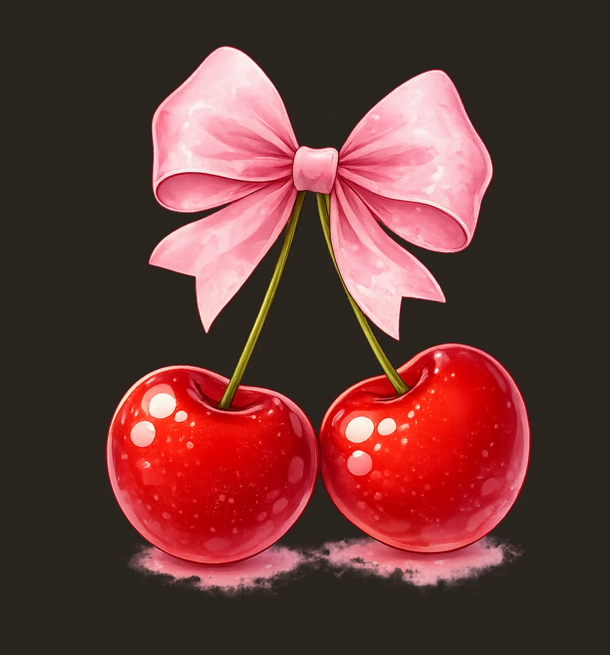 Cherry Bow Aesthetic Pink Bow Coquette Design Trending Bow contrast preview thumbnail