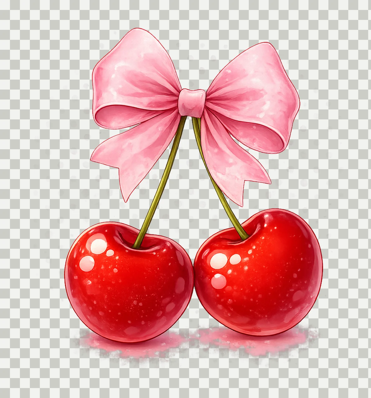 Cherry Bow Aesthetic Pink Bow Coquette Design Trending Bow transparency and detail preview thumbnail