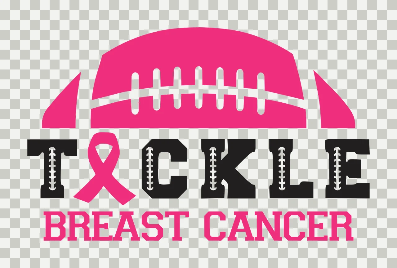 Tackle Breast Cancer Football Sport Graphic text display ribbon transparency and detail preview thumbnail