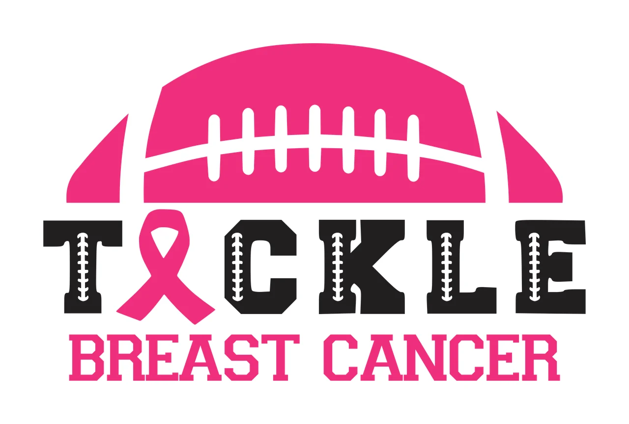 Tackle Breast Cancer Football Sport Graphic text display ribbon