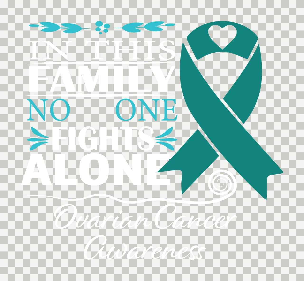 Ovarian Cancer awareness ribbon survivor hope support Variation transparency and detail preview thumbnail