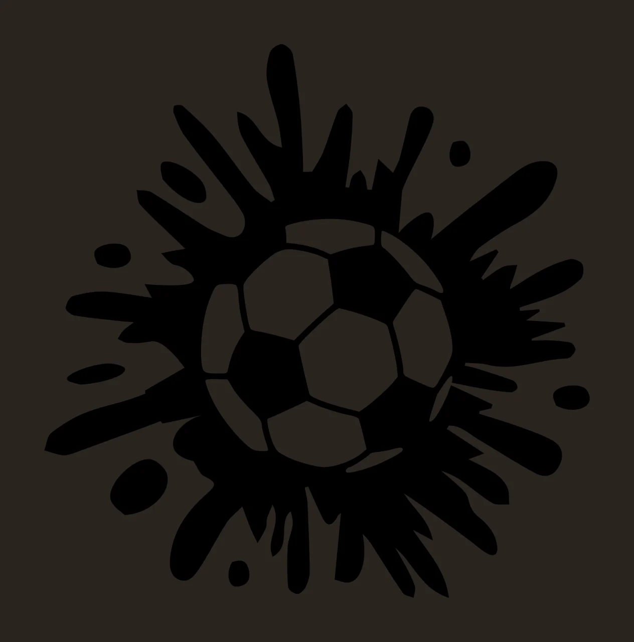 Soccer Ball Silhouette With Ink Splash splashing black paint splatter contrast preview thumbnail