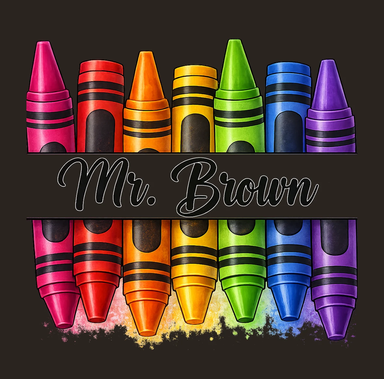 Personalized crayons sublimation design Teachers Day custom contrast preview thumbnail