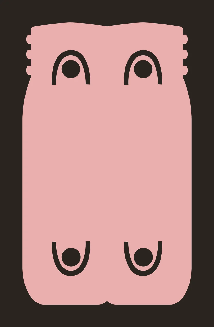 Black Rectangle Shape With Four Circular Cutouts circles ribbing contrast preview thumbnail