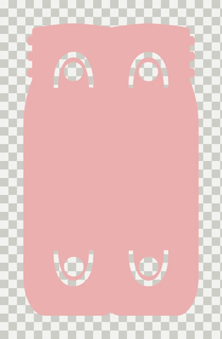 Black Rectangle Shape With Four Circular Cutouts circles ribbing transparency and detail preview thumbnail