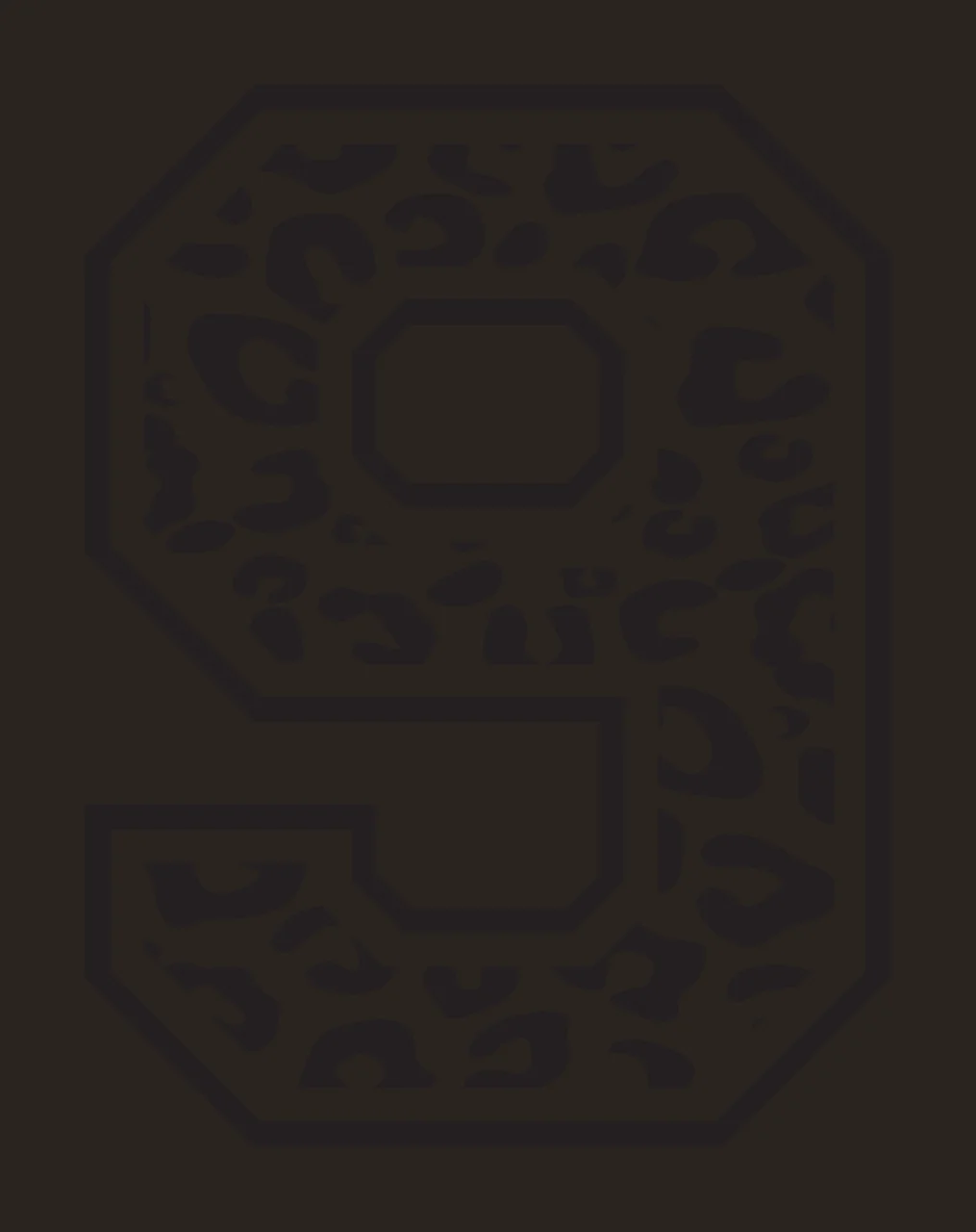 Black Varsity Half Font Leopard Character 26 print animal cheetah contrast preview thumbnail