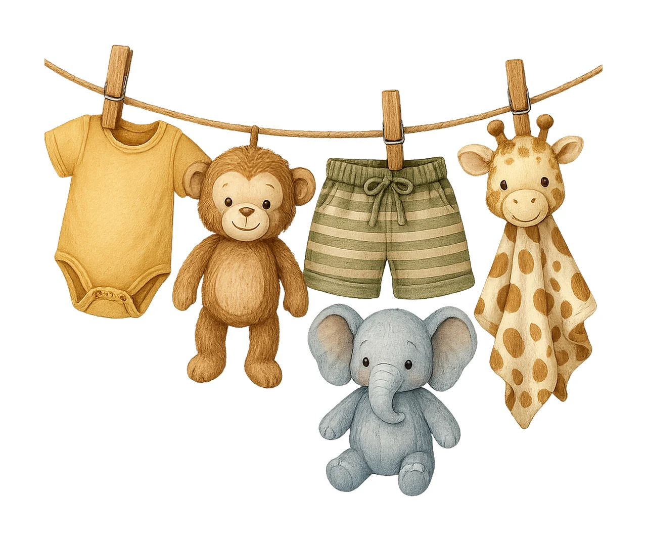 Jungle Baby Clothes Artwork Watercolor Variation A