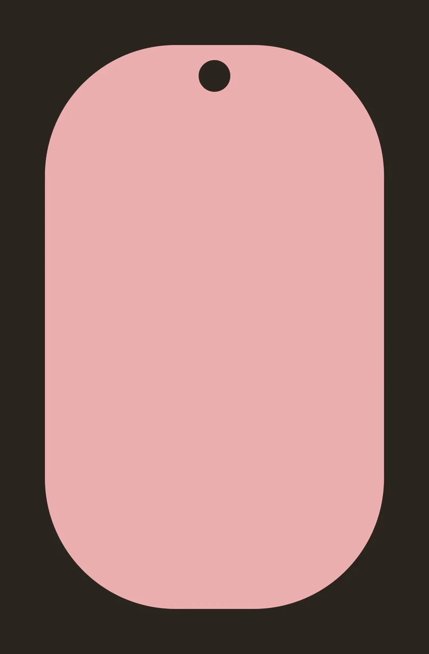 Pink dog tag with white hole contrast preview thumbnail