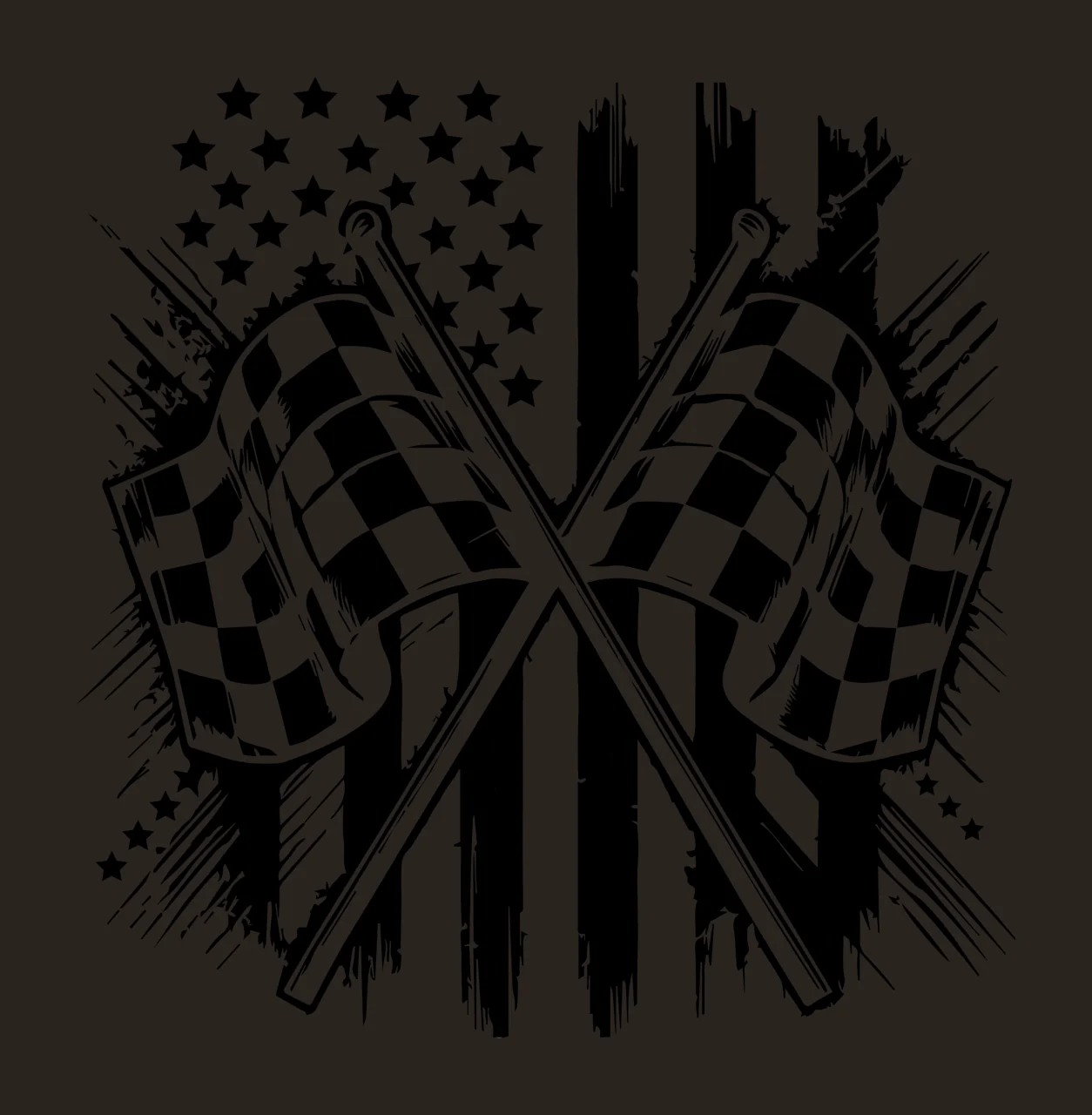 Chequered Flags Over Star And Stripe crossed checkered stars contrast preview thumbnail