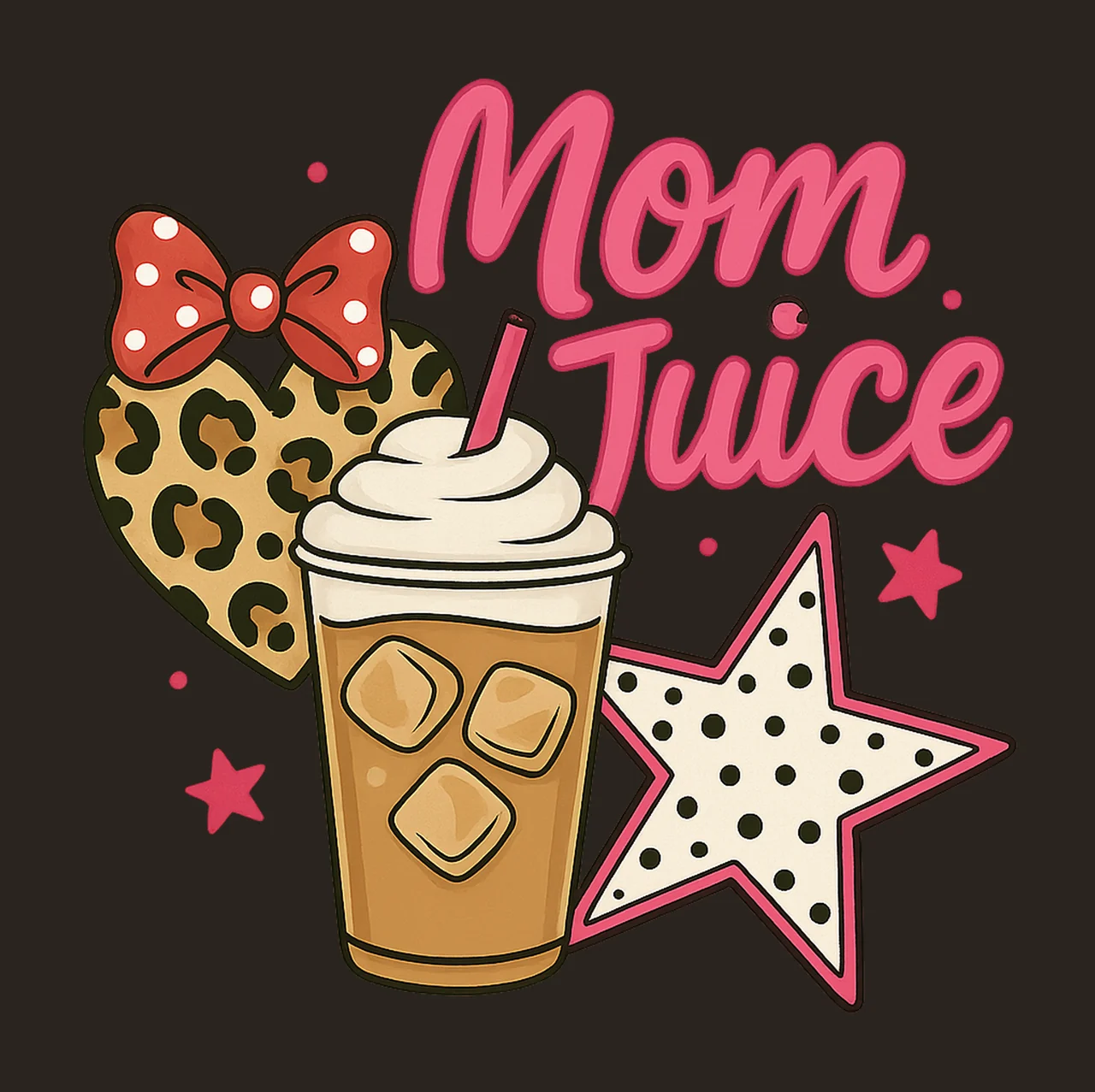 Mom Juice ice coffee coquette bow ORIGINAL She Just Mom contrast preview thumbnail