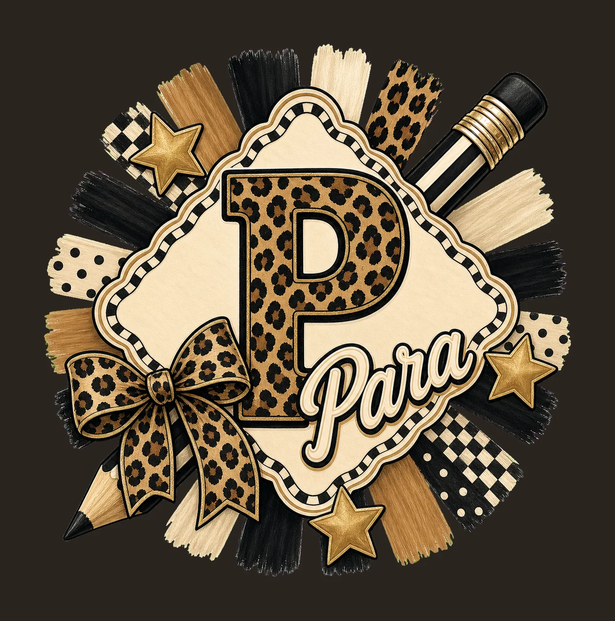 Preppy Teacher Monogram Cute Coquette School Variation B contrast preview thumbnail