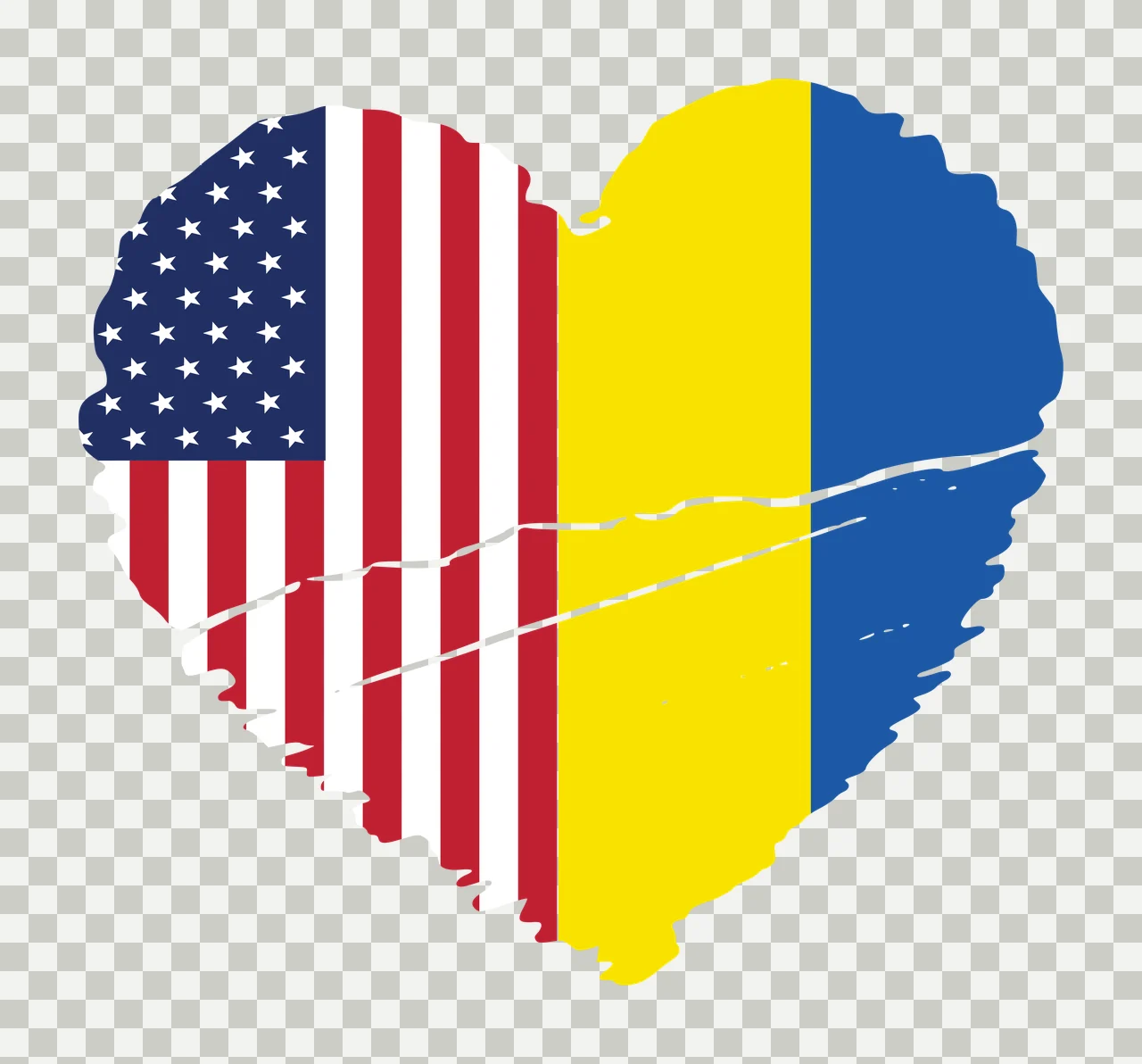 Heart-shaped composite flag design with heart shape, United States flag elements, Moldova flag elements and stars in blue, white and red transparency and detail preview thumbnail