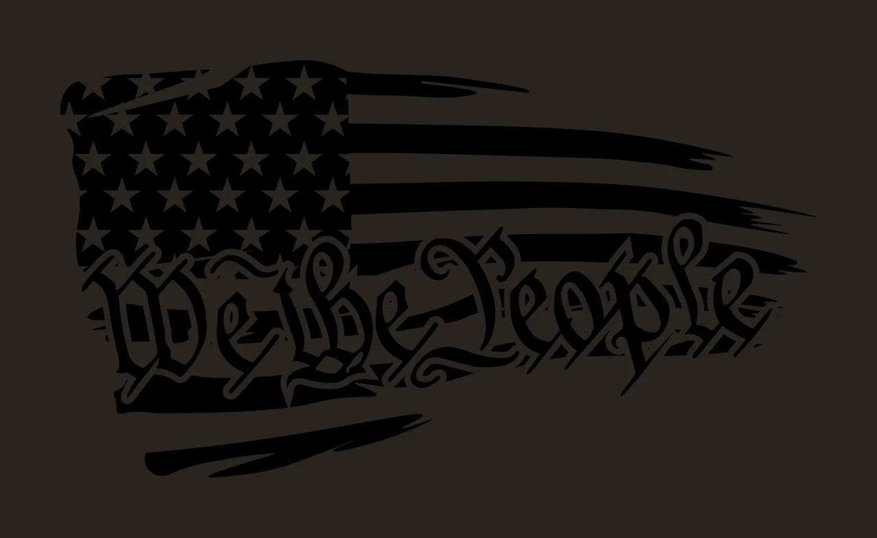 We The People Distressed Flag Graphic waving stripes stars contrast preview thumbnail