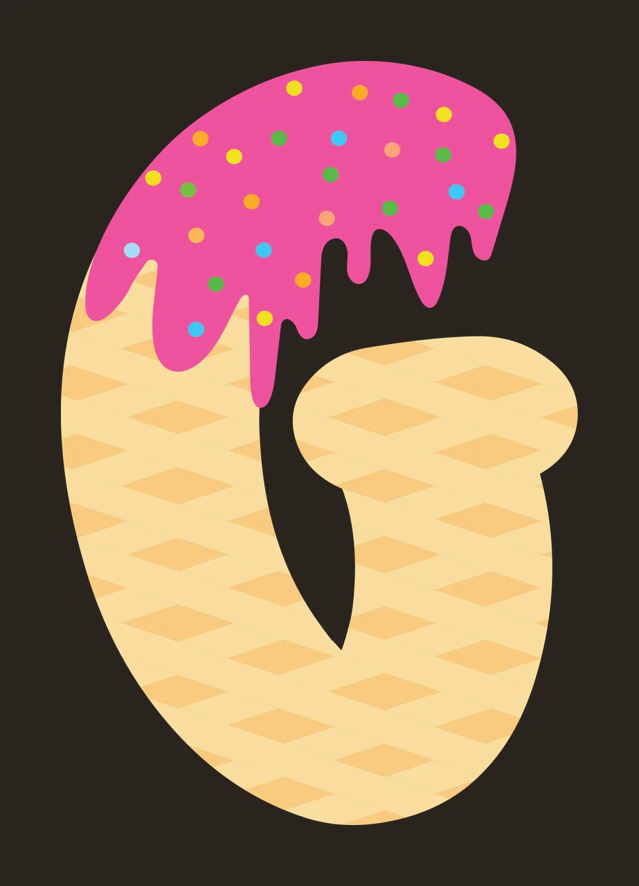 Ice Cream Font Character 31 scalable logo design icon contrast preview thumbnail