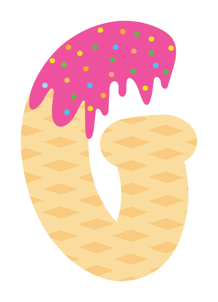 Ice Cream Font Character 31 scalable logo design icon