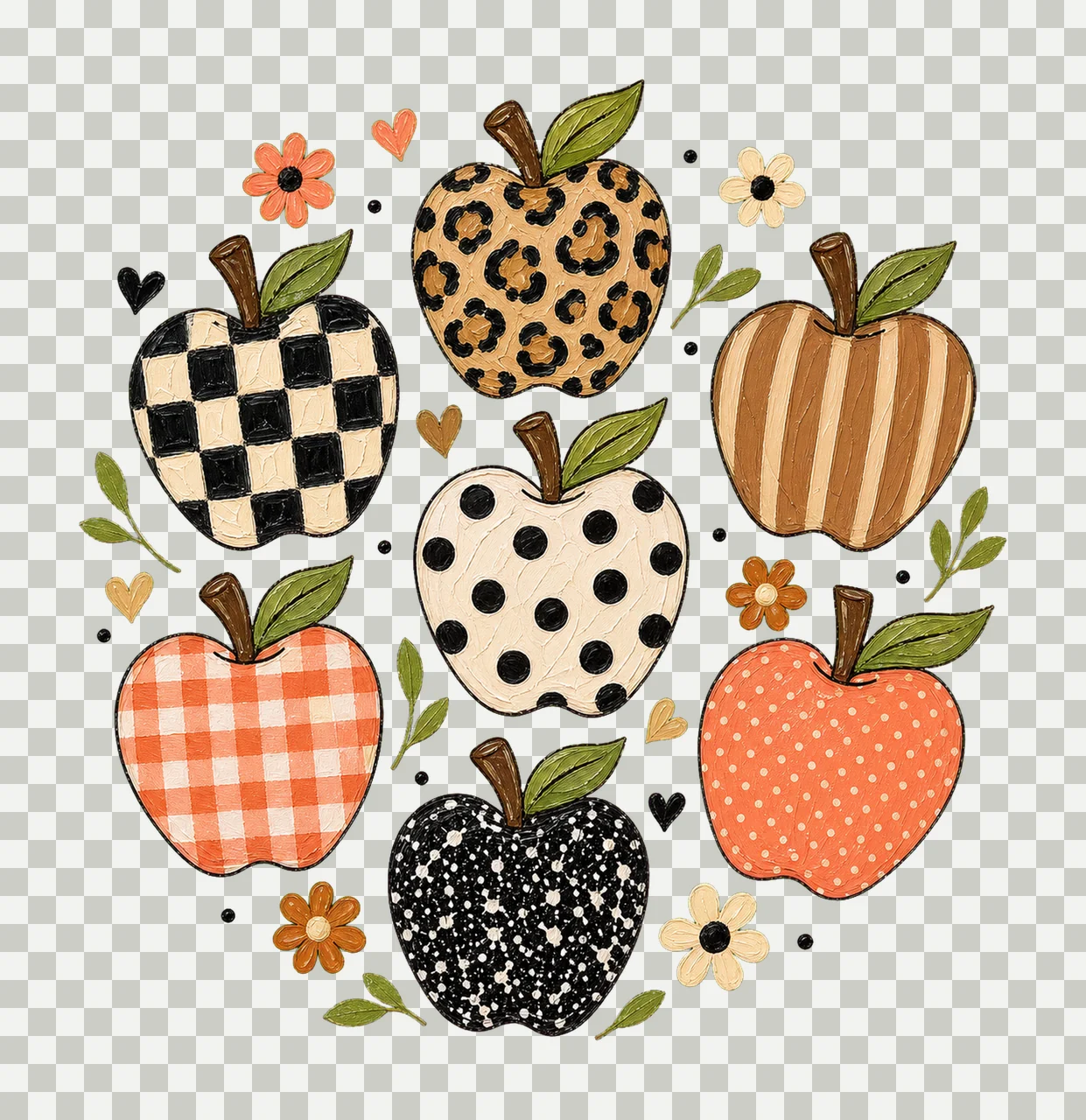 Teacher Mom Leopard Apple Back To School Teacher Variation B transparency and detail preview thumbnail