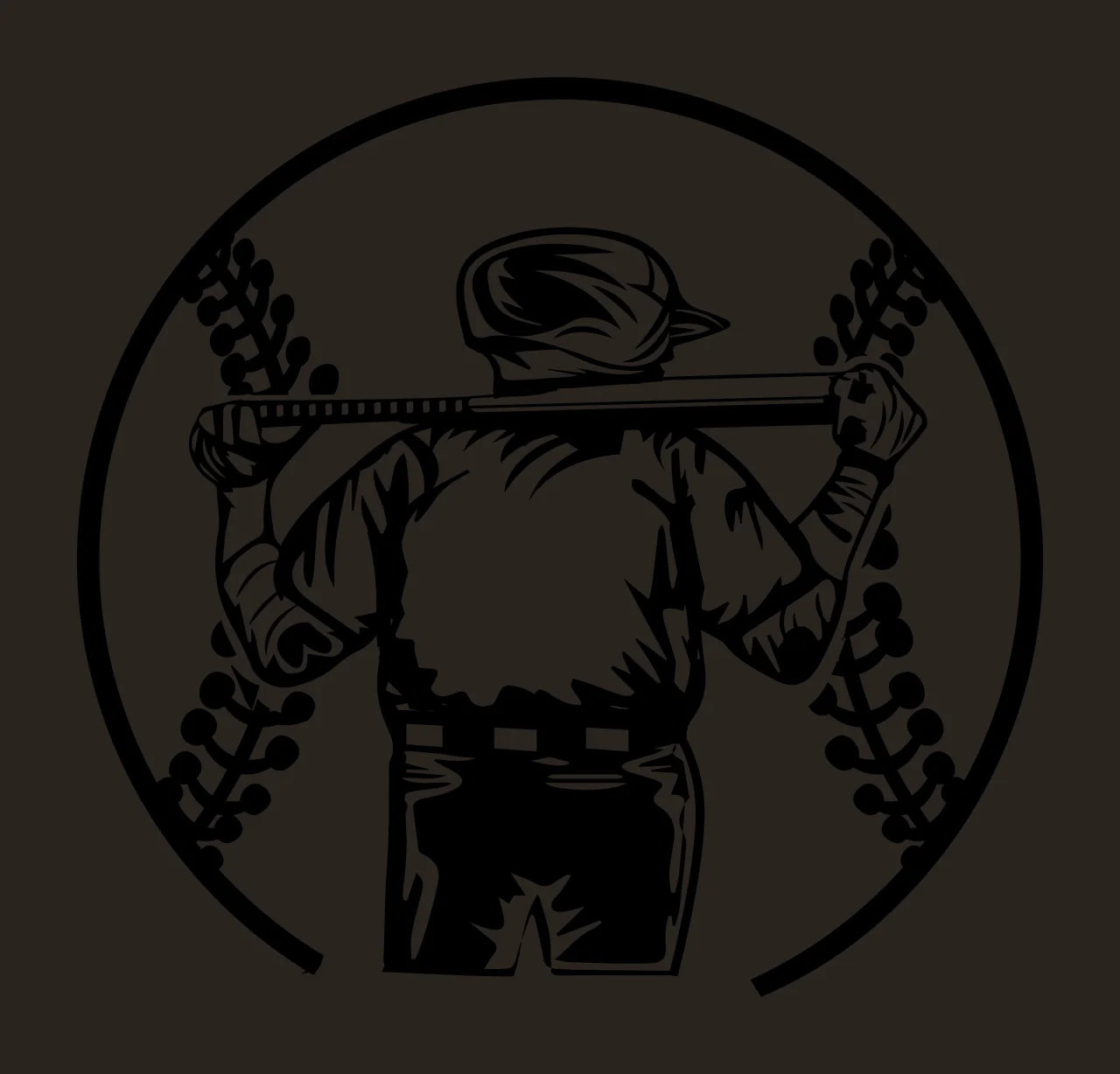 Baseball Player With Bat Graphic holding laces black white contrast preview thumbnail