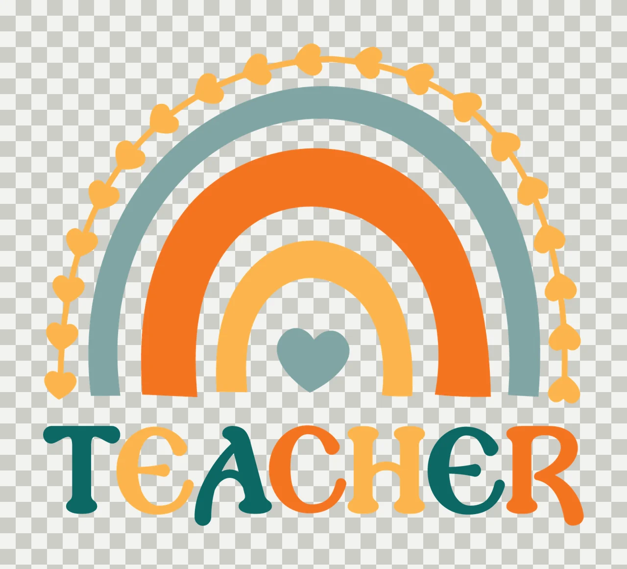 Can Glass Wrap Teacher Rainbow With Hearts Design transparency and detail preview thumbnail