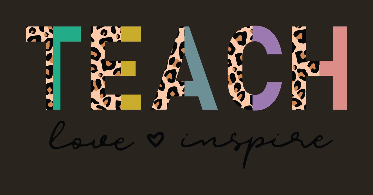 Teach Love Inspire Black Text With Small Heart display symbol contrast preview thumbnail