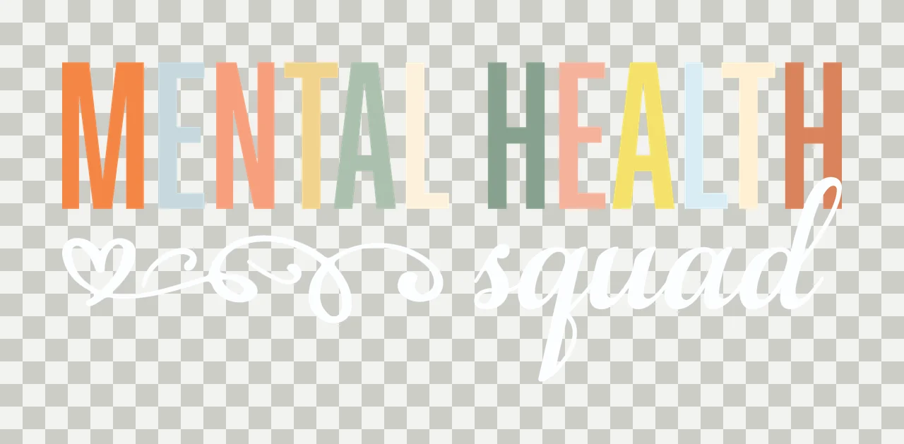 Mental Health Squad Text Phrase With Heart transparency and detail preview thumbnail