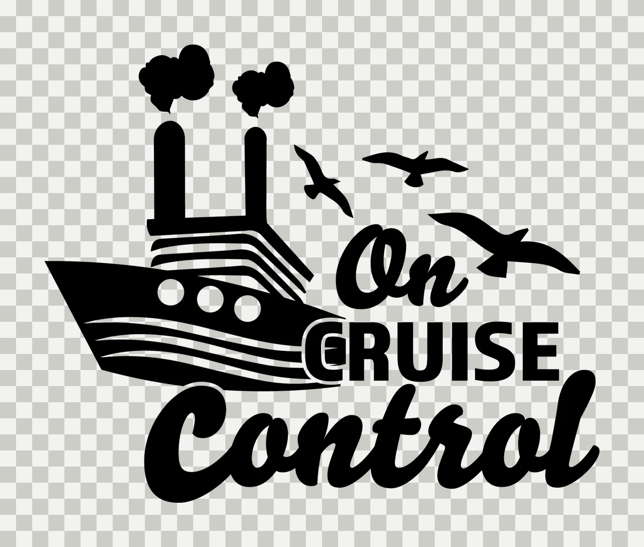 Ship Sailing With Travel And Silhouette In Black transparency and detail preview thumbnail
