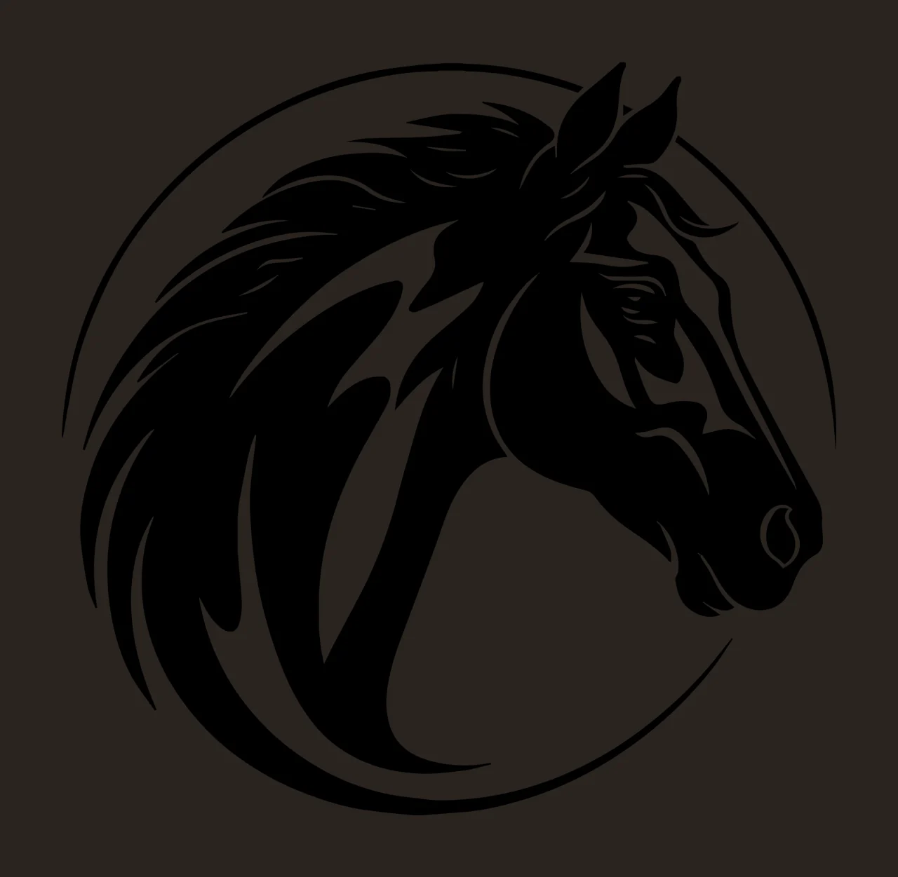 Horse Head Profile With Graphics And Animal contrast preview thumbnail