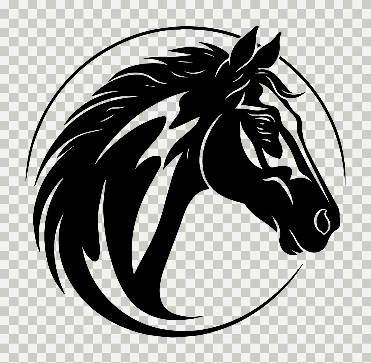 Horse Head Profile With Graphics And Animal transparency and detail preview thumbnail
