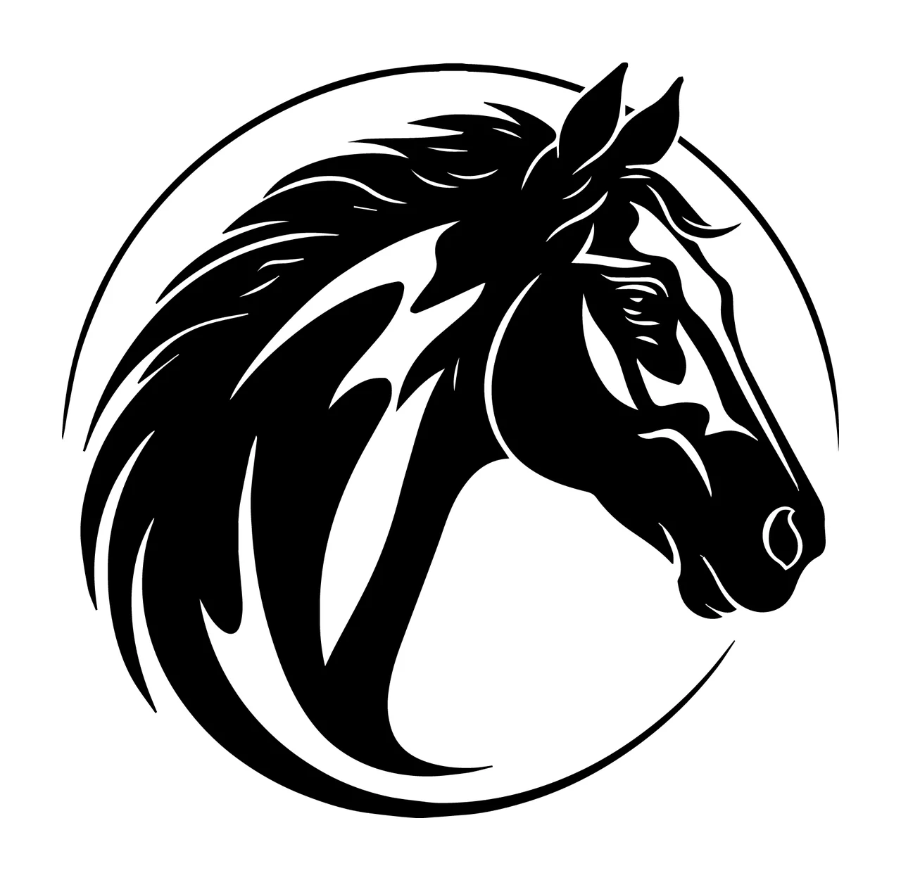 Horse Head Profile With Graphics And Animal