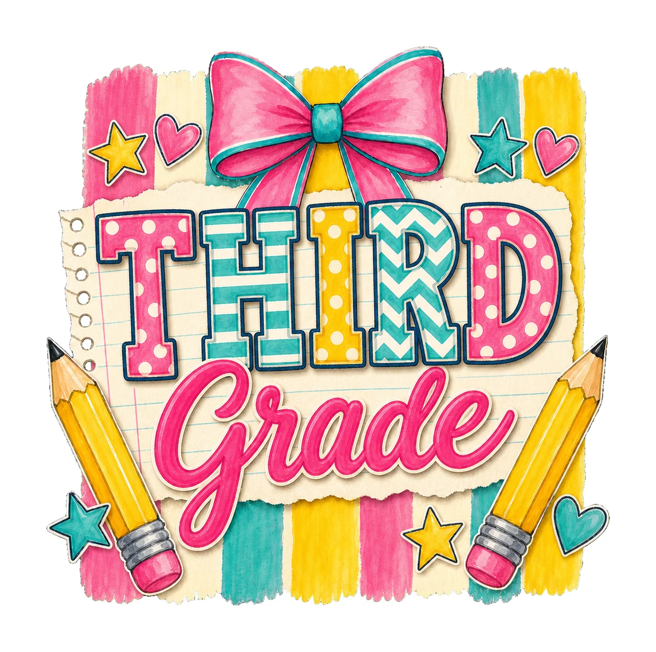 Striped Back To School Pre Kindergarten First Variation C