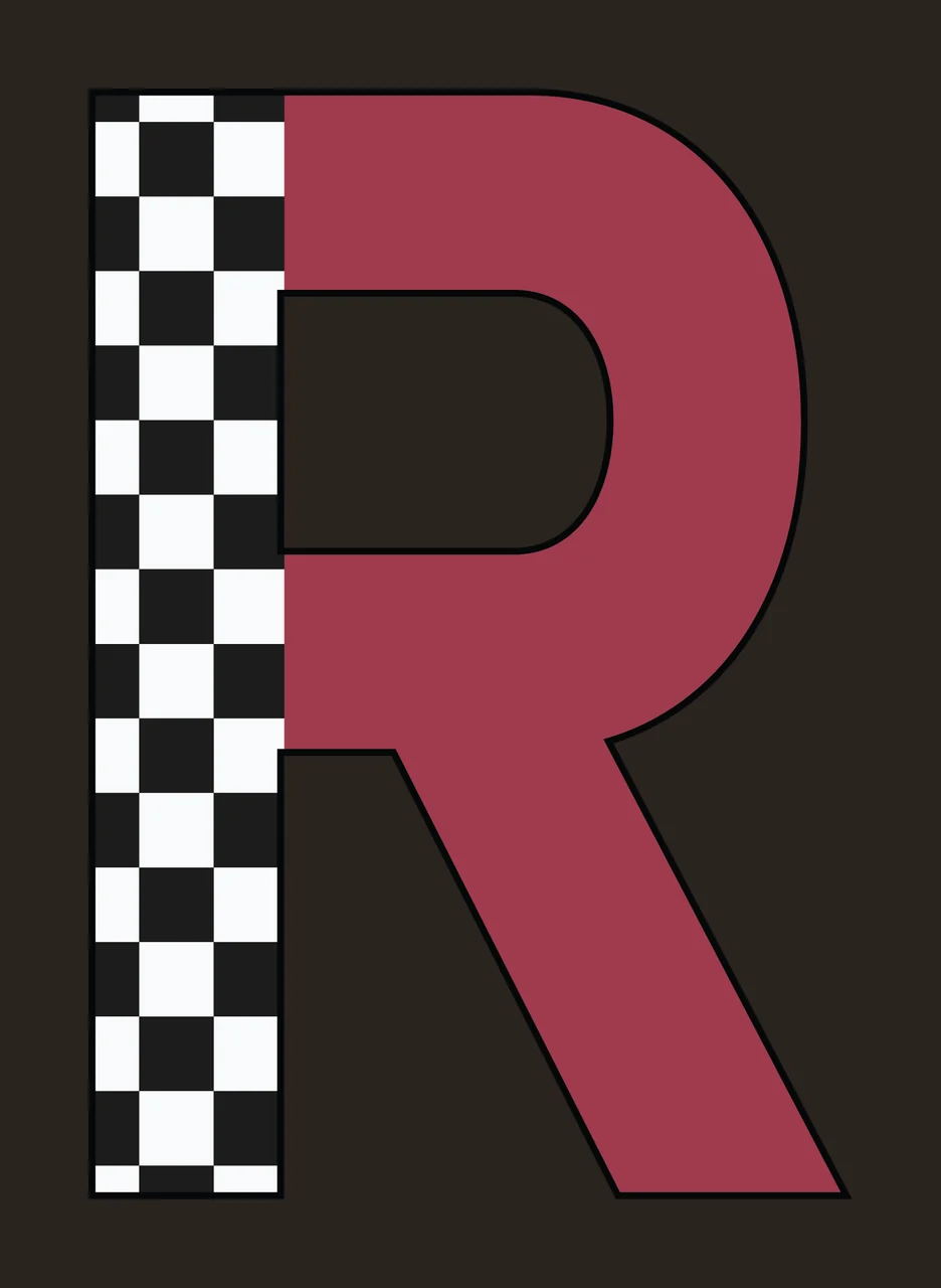 Can Glass Wrap R Checkerboard Pattern Letter contrast preview thumbnail