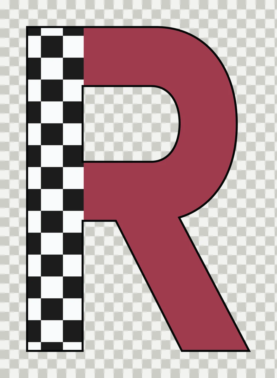 Can Glass Wrap R Checkerboard Pattern Letter transparency and detail preview thumbnail