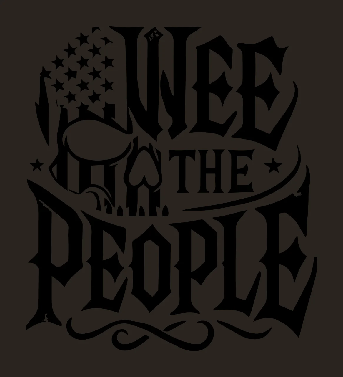 We The People Flag Typography and graphic Overlapping Stars contrast preview thumbnail