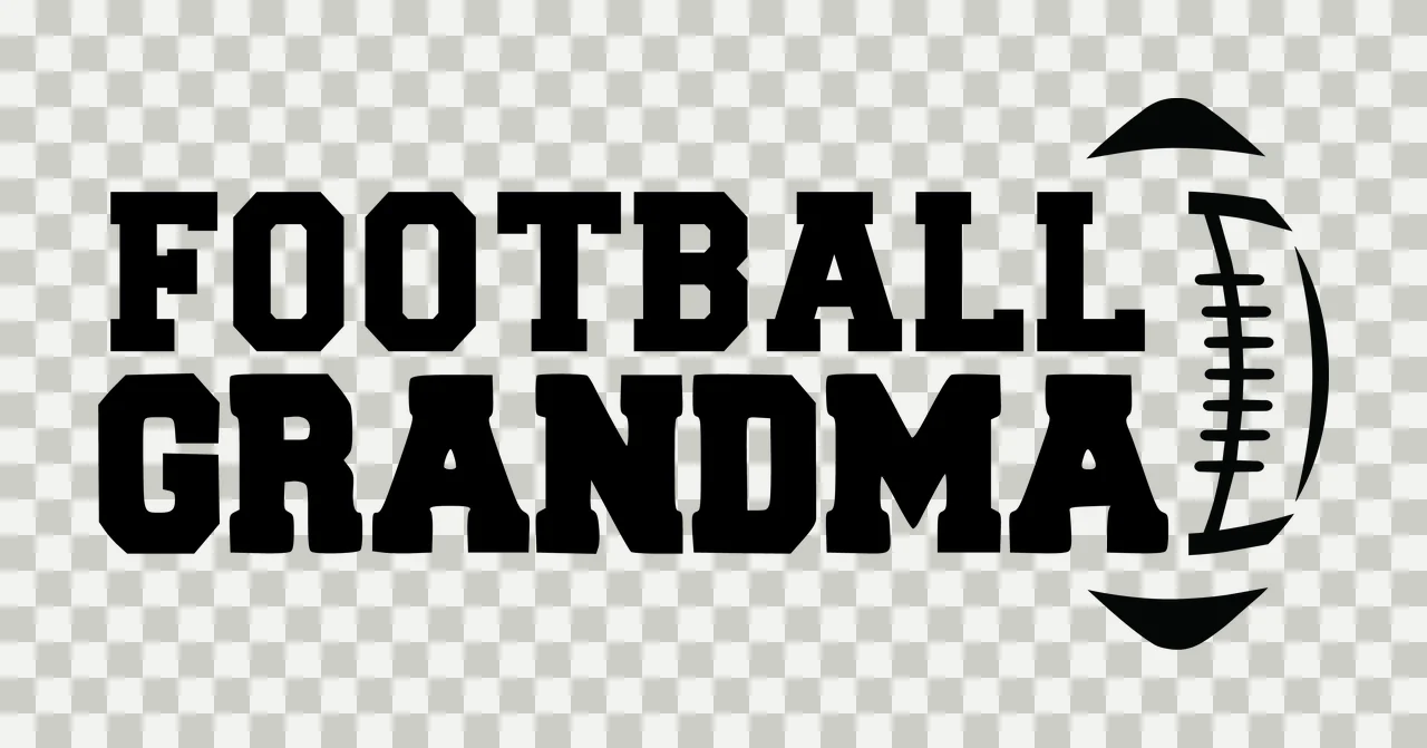 Football Grandma Text With Typography And Stencil transparency and detail preview thumbnail