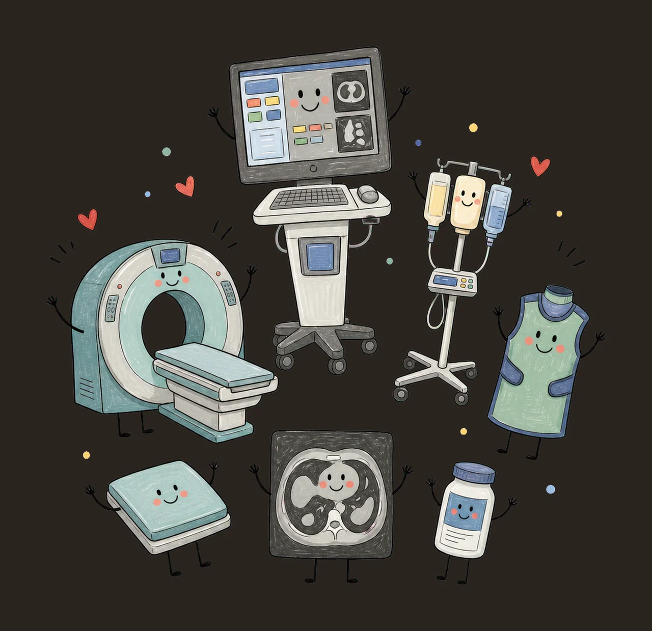CT Scan Tech Doodle Crew Cute Radiology CAT Variation C contrast preview thumbnail