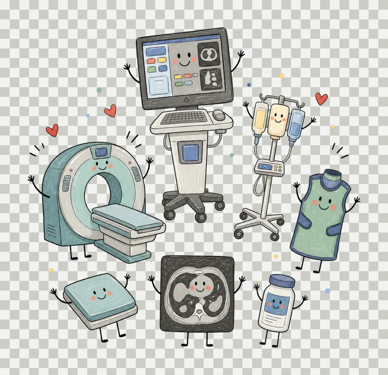 CT Scan Tech Doodle Crew Cute Radiology CAT Variation C transparency and detail preview thumbnail