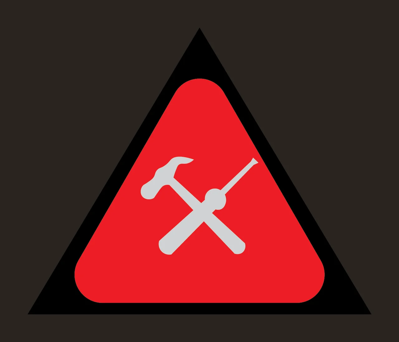 Simple Black Equilateral Triangle Silhouette On A White edges contrast preview thumbnail