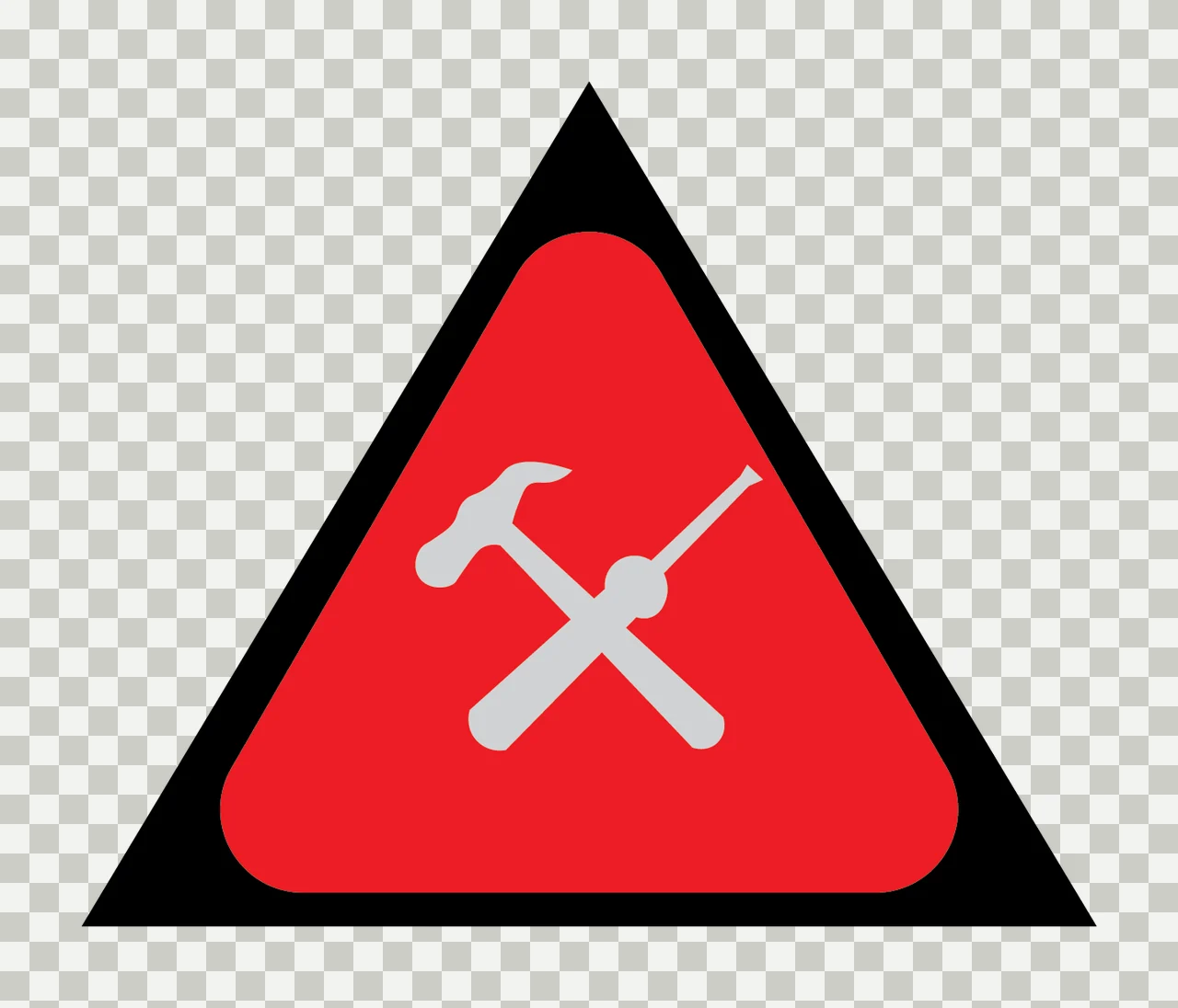 Simple Black Equilateral Triangle Silhouette On A White edges transparency and detail preview thumbnail