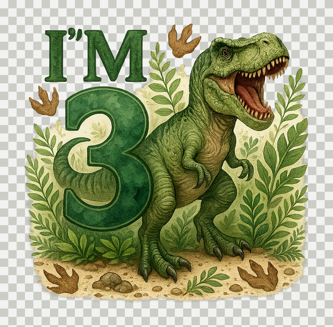 Rex Dinosaur 3rd Birthday Dino Sublimation Trex Toddler transparency and detail preview thumbnail