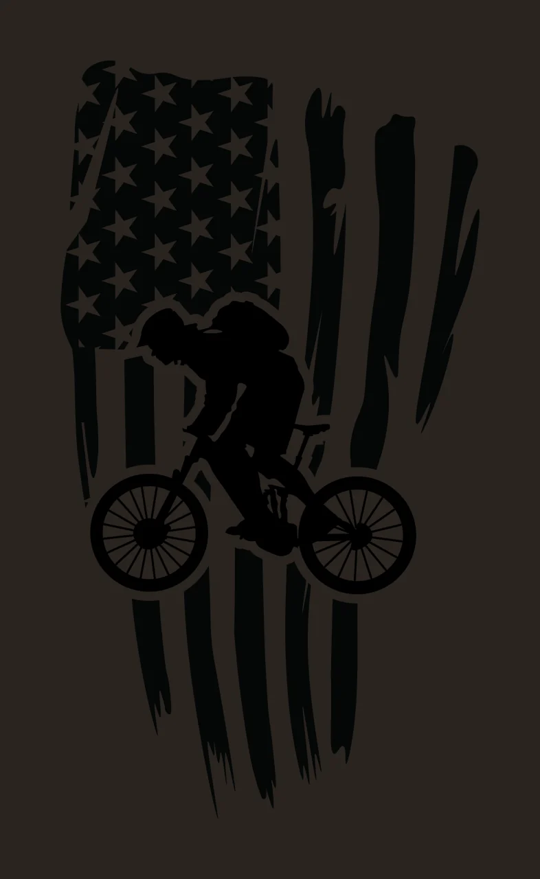 Cyclist On Weathered Flag biking bicycle silhouette black white contrast preview thumbnail