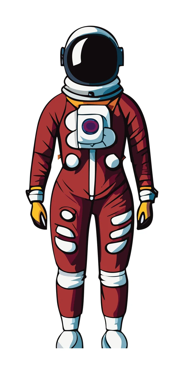 Space Astronaut Suit Silhouette Standing Forward helmet black
