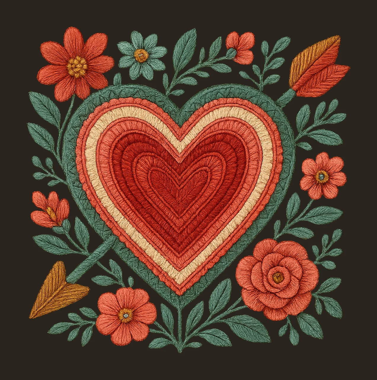 Chenille Heart Yarn XOXO Patchwork Design Trendy Valentine contrast preview thumbnail