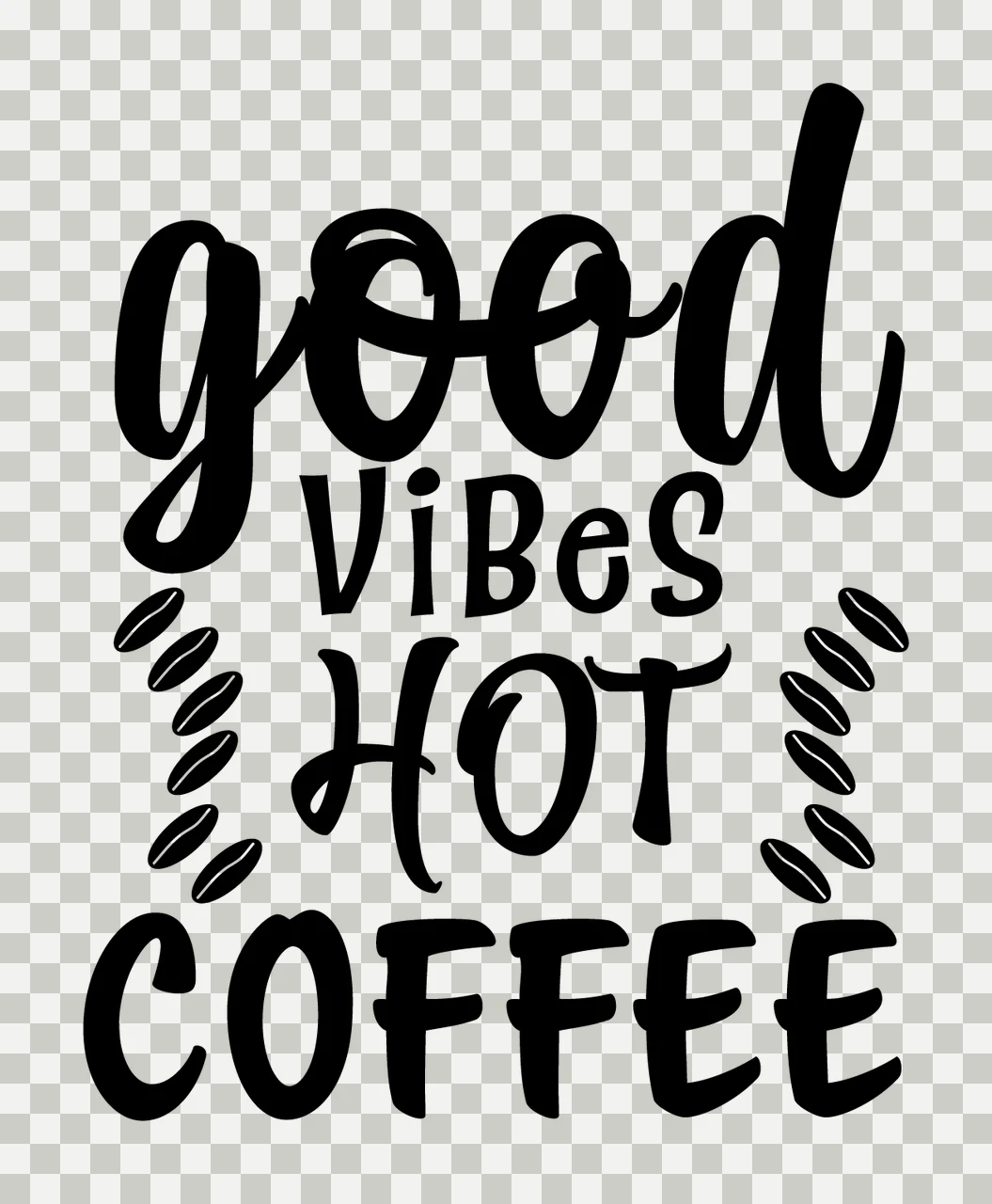 Can Glass Wrap Coffee Text Graphic beans black white neutral transparency and detail preview thumbnail