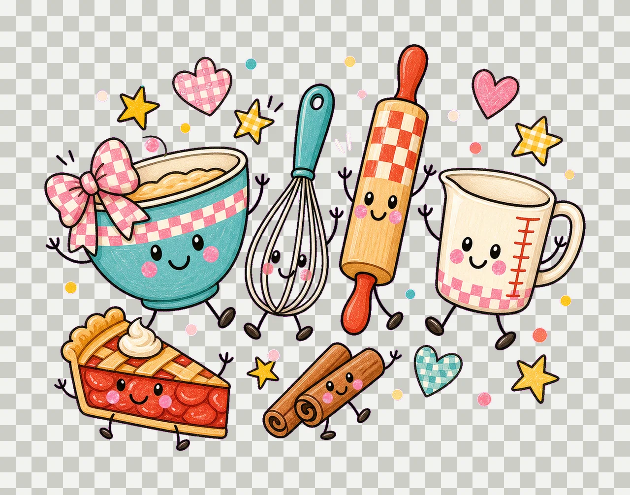 fall baking 02 preppy checker sublimation instant shirt transparency and detail preview thumbnail