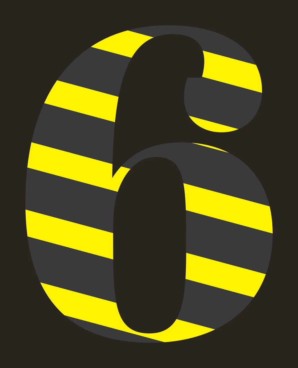 Number 6 Large Bold Six With Horizontal Line texture graphic contrast preview thumbnail