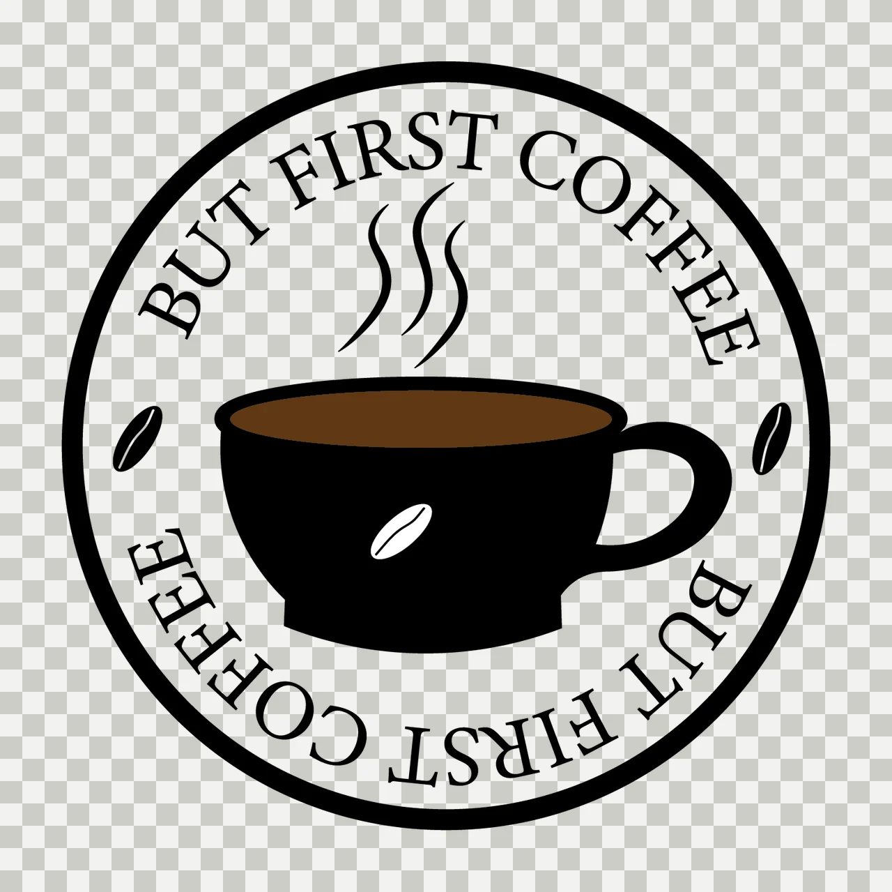 Can Glass Wrap But First Coffee Cup Circular circulated steam transparency and detail preview thumbnail