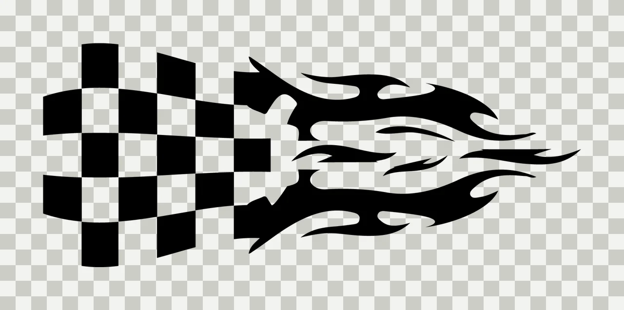 Checkered Finish Line Flag Pattern With Trailing Stylized Motion transparency and detail preview thumbnail