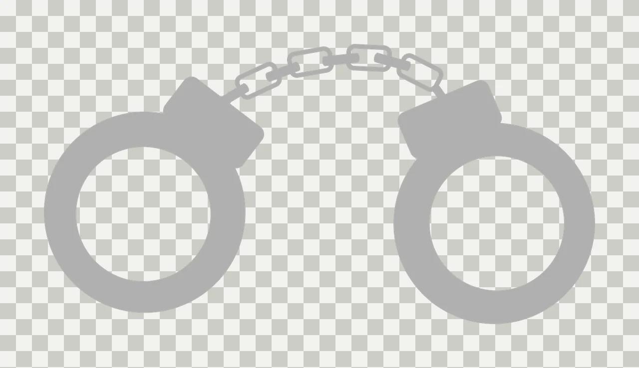 A Pair Of Metal Handcuffs Linked By Chain shackles links flat graphic transparency and detail preview thumbnail