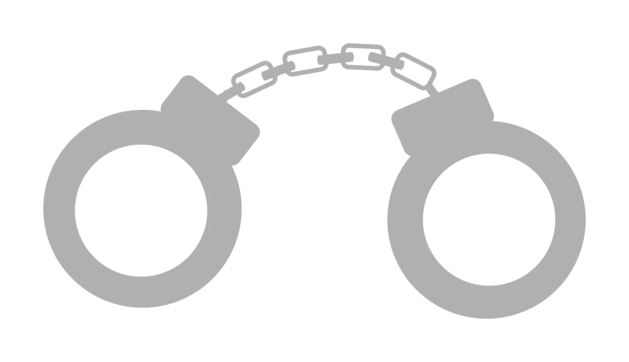 A Pair Of Metal Handcuffs Linked By Chain shackles links flat graphic