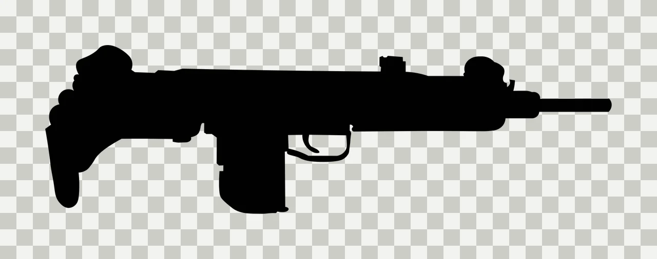 Black Silhouette Of A Firearm trigger barrel stock weapon object transparency and detail preview thumbnail