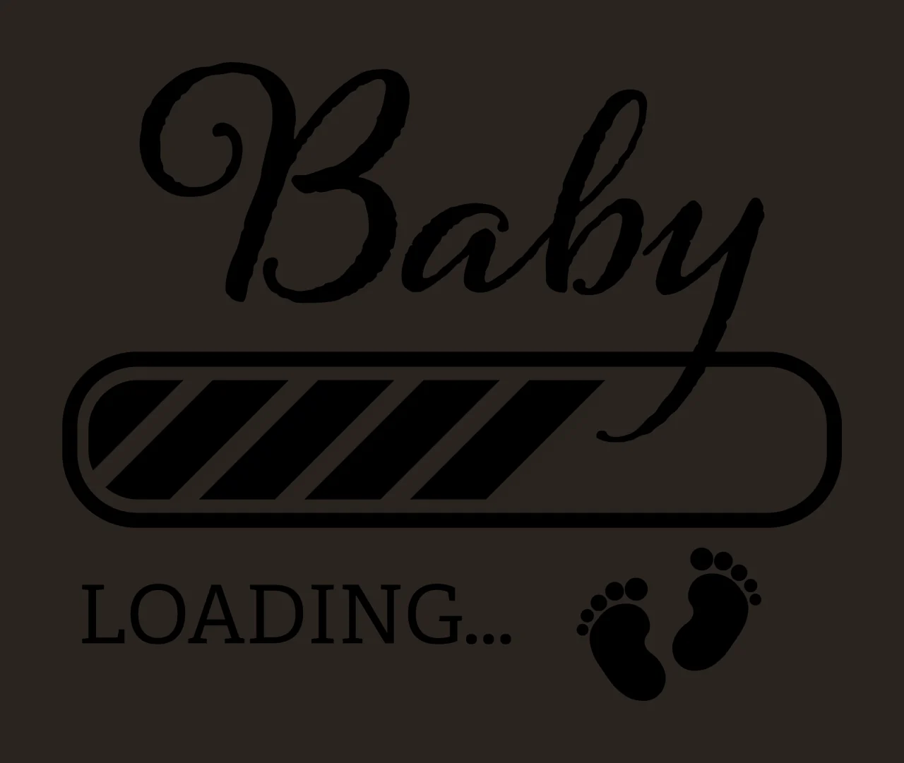 Baby Loading Bar With Diagonal Stripes black white footprints contrast preview thumbnail